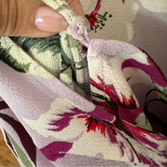 Jennifer Lopez Lilac/ Light Purple Tropical Floral Wrap Maxi Dress XS - Picture 5 of 14